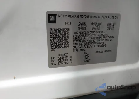2020 GMC Terrain Awd Slt from USA, damaged, VIN 3GKALVEV3LL104006
